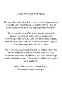 Reval Café loomekonkursi tööd 2025